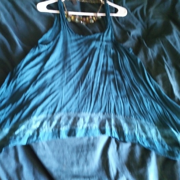 Free People blue asymmetrical flow tank Small - Picture 3 of 7
